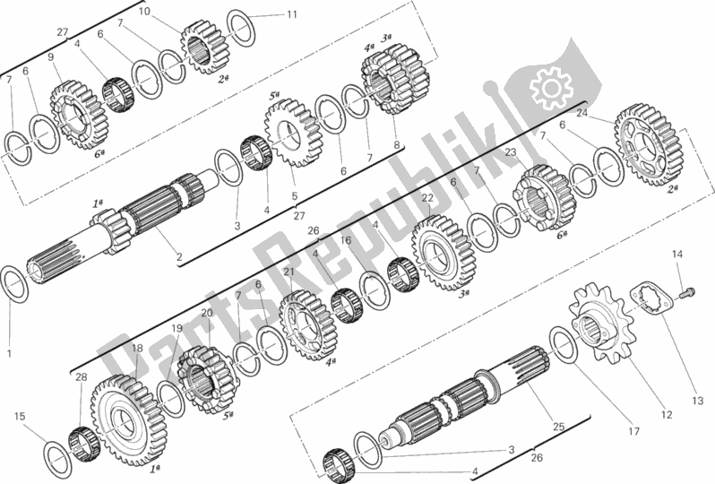 Alle onderdelen voor de Versnellingsbak van de Ducati Monster 795 ABS EU Thailand 2014